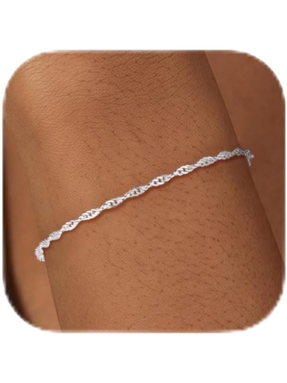 Elegant Sterling Silver Twist Bracelet for Women - 2.2mm Singapore Style Jewelry